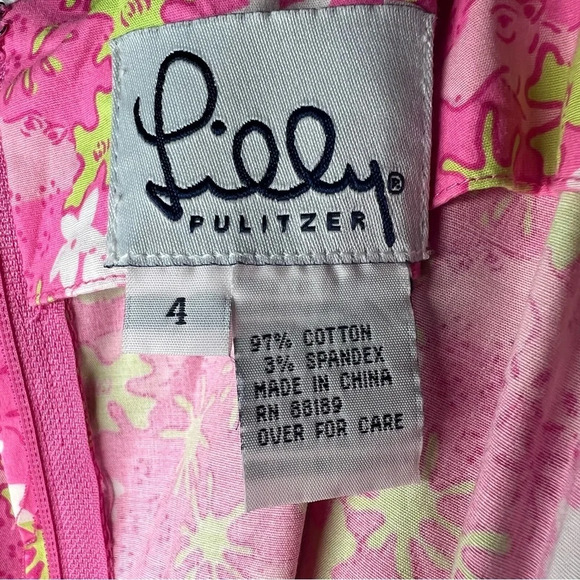 Lilly Pulitzer Happy Hippos Vintage Pink Midi Mini Dress sz 4 Barbiecore Tennis - Picture 6 of 7